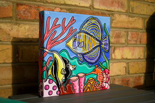 Sailfin and Idol 12"x12" Acrylic Painting