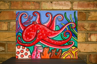 Octopus 11"x14" Acrylic Painting