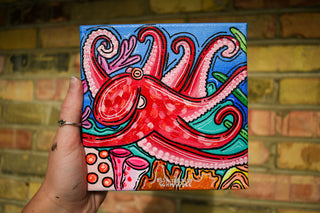 Octopus 6"x6" Acrylic Painting