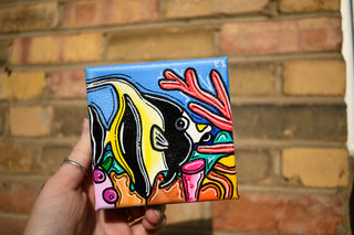 Moorish Idol 4"x4" Acrylic Painting