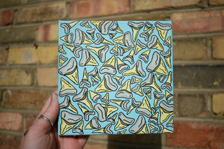 Shark Teeth 6"x6" Acrylic Painting