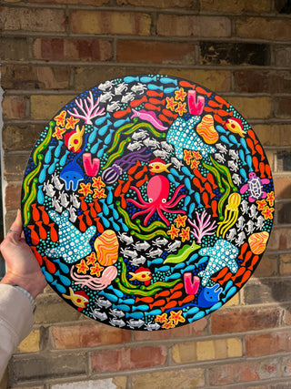 Colorful Coral Reef 16" Acrylic Painting