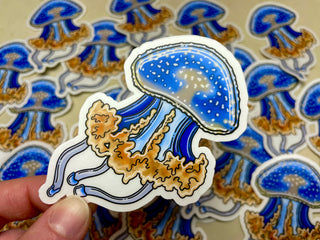 Australian Spotted Jellyfish Clear Sticker