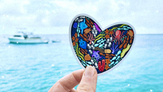 Coral Reef Heart Sticker