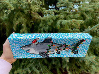 Santa Jaws Acrylic Painting 4"x12"