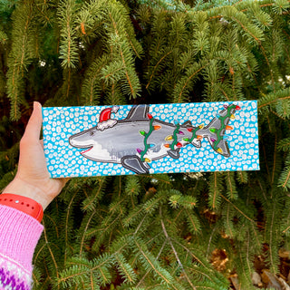 Santa Jaws Acrylic Painting 4"x12"