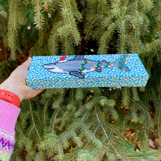Santa Jaws Acrylic Painting 4"x12"