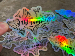 JAWsome Holographic Sticker