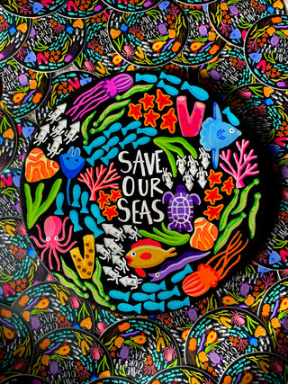 Save Our Seas 8" Acrylic Painting