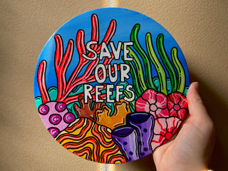 Save Our Reefs 8" Acrylic Painting