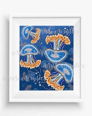 Australian Spotted Jellyfish Art Print 8x10