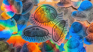 Moon Jellyfish Holographic Sticker