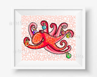 Ornament Octopus Art Print 8x10